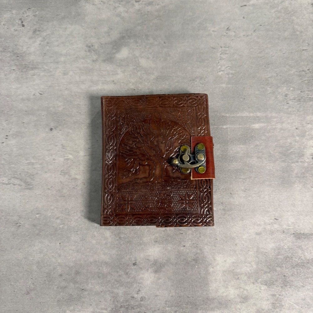 Denver Leather Journal Unisex Small Brown Tree of Life Clasp Diary Notebook